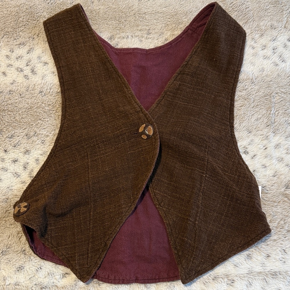 Source Unknown Brown and Burgundy Tank Top